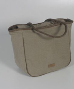 BOLSO LONA RIBETE CHOCOLATE